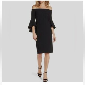 Chelsea28 Chelsea 28 Black Bell Sleeve Off‎ Shoulder Cocktail Dress size 0 EUC